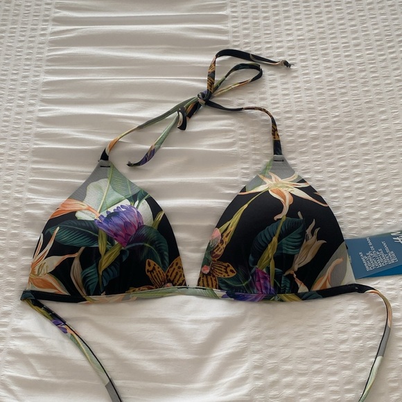 NWT H&M padded tropical print bikini top size 12 (Large) - Picture 7 of 10